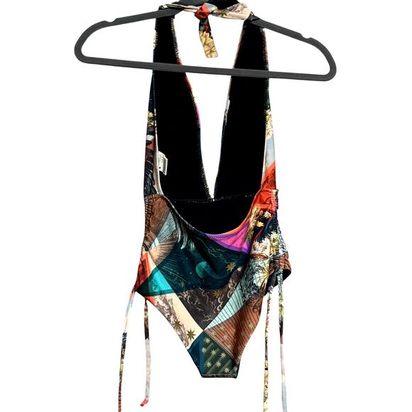 Chufy One Piece Swimsuit Size XS Printed Halter Made in Spain Stretchy Fabric - Picture 9 of 16